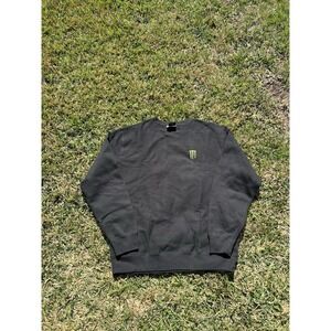 Monster Energy Sweatshirt Men XL Black Crewneck Long Sleeve Motocross Racing